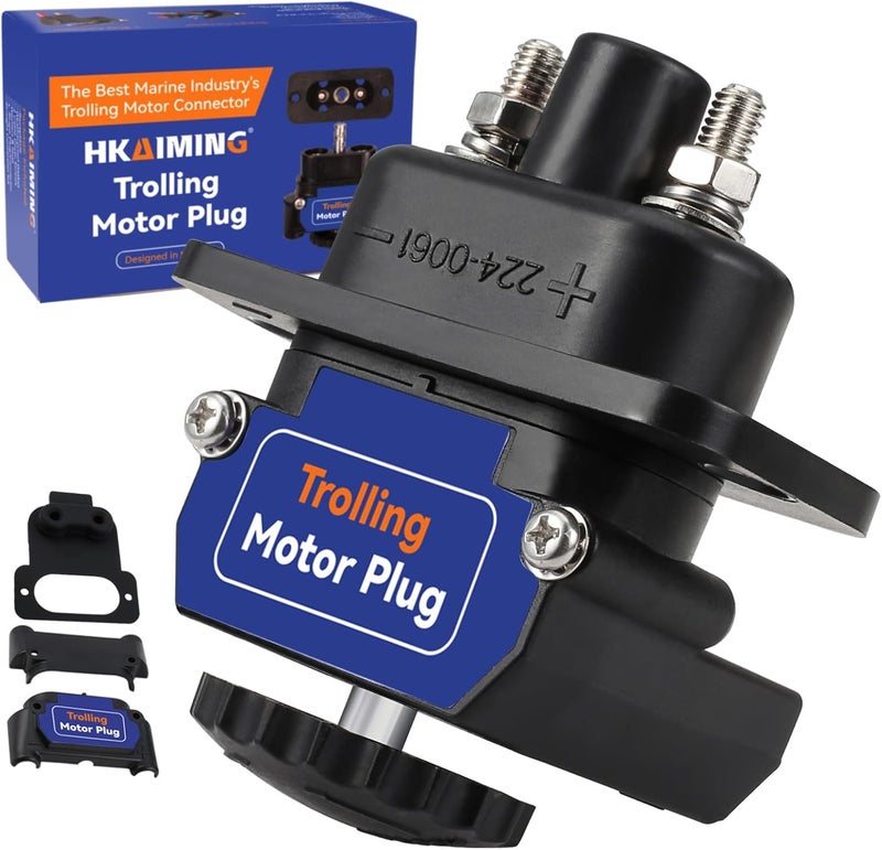 HKAIMING Trolling Motor Plug, 027-0004-Kit 12V to 48V DC Power Connector, Weather Resistant with 80 AMP Capacity - Image 1